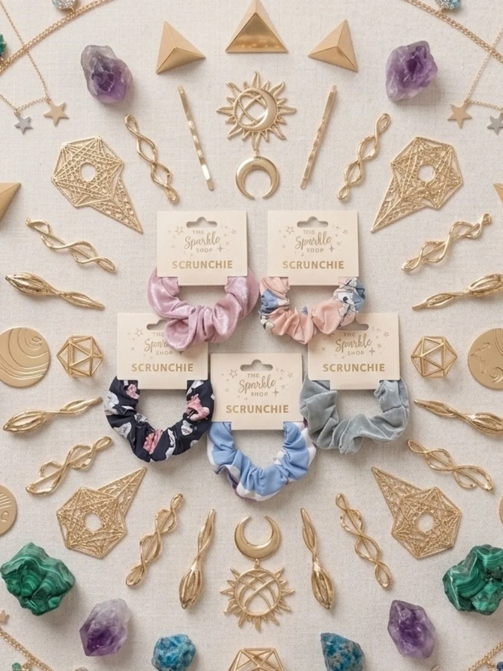 🌸 The Sparkle Shop Scrunchie Satin or Floral Hair Tie | OS Girl ✨🎀